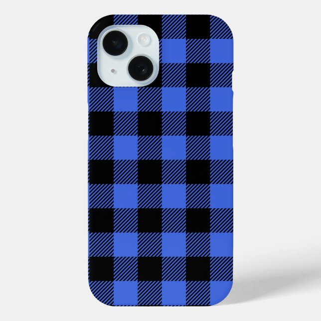Buffalo Check Blue & Black Lumberjack Plaid Decor Case-Mate iPhone Case (Back)