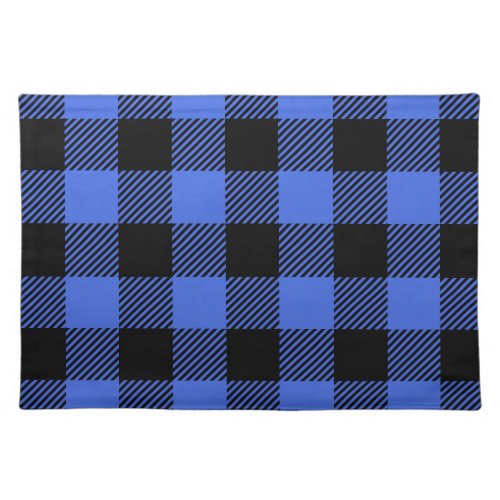 Buffalo Check Blue  Black Lumberjack Plaid Decor Cloth Placemat