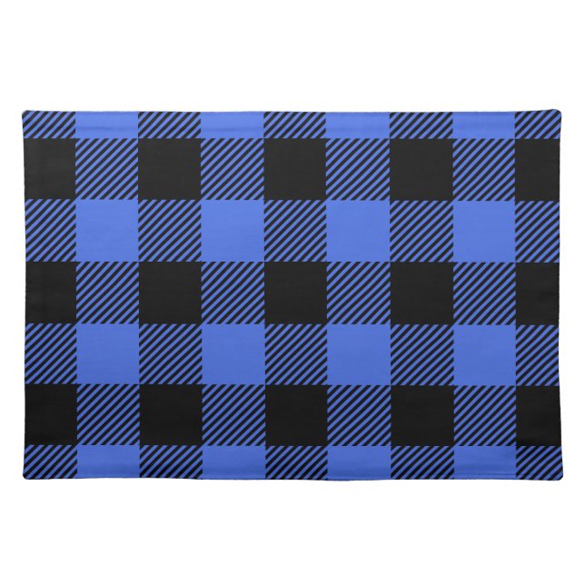 Buffalo Check Blue & Black Lumberjack Plaid Decor Cloth Placemat (Front)