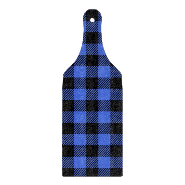 Buffalo Check Blue & Black Lumberjack Plaid Decor Cutting Board (Front)