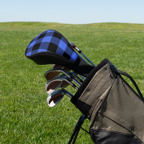 Buffalo Check Blue  Black Lumberjack Plaid Decor Golf Head Cover