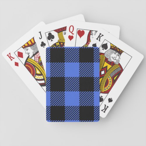 Buffalo Check Blue  Black Lumberjack Plaid Decor Poker Cards