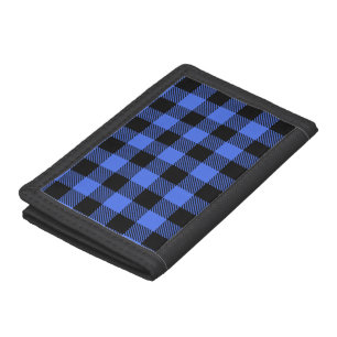 Buffalo Check Blue & Black Lumberjack Plaid Decor Tri-fold Wallet