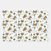 Buffalo Check Bow & Sunflower Trio Wrapping Paper (Front)