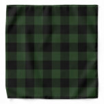 Buffalo Check Celtic Green and Black Squares Plaid Bandana