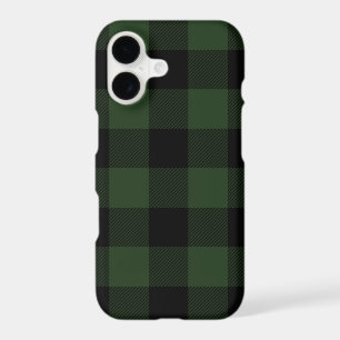 Buffalo Check Celtic Green and Black Squares Plaid iPhone 17 Case