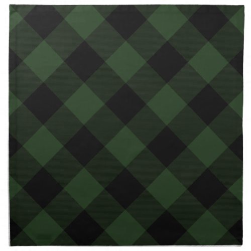 Buffalo Check Celtic Green and Black Squares Plaid Cloth Napkin
