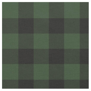 Buffalo Check Celtic Green and Black Squares Plaid Fabric