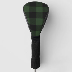Buffalo Check Celtic Green and Black Squares Plaid Golf Head Cover