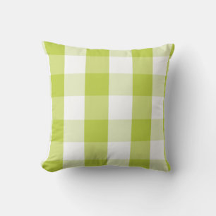 Buffalo Check - chartreuse green Throw Pillow