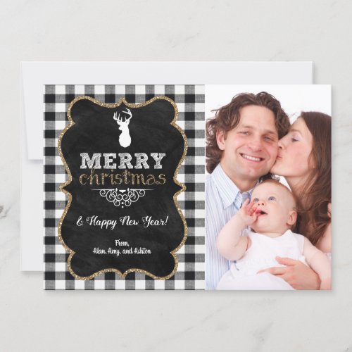 Buffalo Check Christmas Photo Card