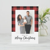 Buffalo Check Christmas Photo Card | Zazzle