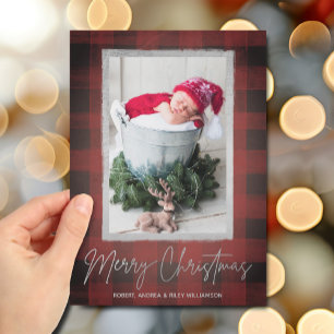 Buffalo Check Christmas Photo Holiday Card