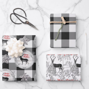 Buffalo Check Christmas Wrapping Paper Sheets