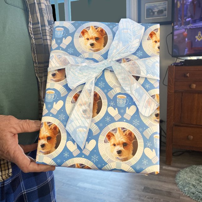 Buffalo Check Dot Christmas Scarf Photo Wrapping Paper Sheets (Creator Uploaded)