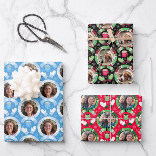 Buffalo Check Dot Christmas Scarf Photo Wrapping Paper Sheets