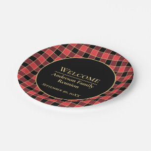 Buffalo Check Family Reunion Custom Colors SVG Paper Plates