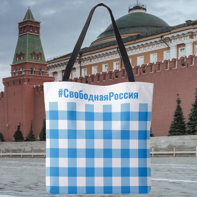 Buffalo Check-FreeRussia-Russian Tote Bag (Buffalo Check-FreeRussia-Russian Tote Bag by The Social Observatory Shop)