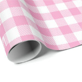 Buffalo Check gingham pattern pastel pink Wrapping Paper (Roll Corner)