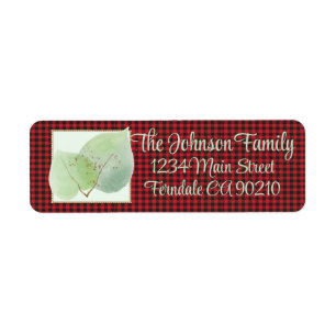 Buffalo Check Glitter Botanical Address Return Label