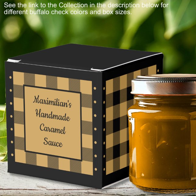 Buffalo Check - Gold and Black - Classic Favor Boxes (Buffalo Check - Gold and Black - Classic Favor Boxes by Leapfroglisics Shop)