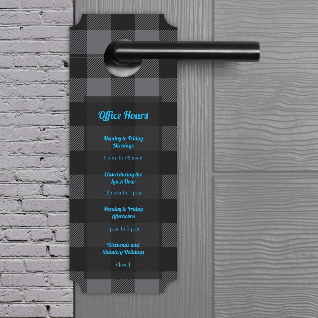 Buffalo Check - Gray and Black Door Hanger (Buffalo Check - Gray and Black Door Hanger by Office Accessories Shop)