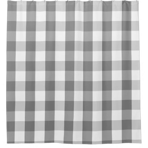 Buffalo Check Gray and White Shower Curtain