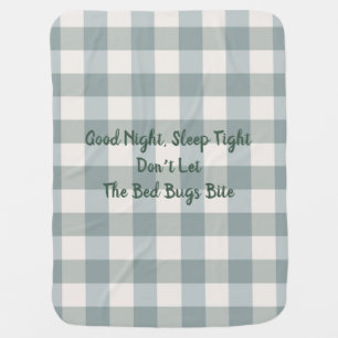 Buffalo Check Green Nursery Typography Country Baby Blanket