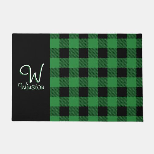 Buffalo Check Green Plaid Doormat