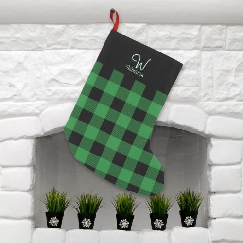 Buffalo Check Green Plaid Small Christmas Stocking