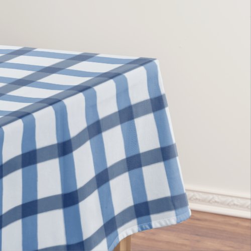 Buffalo Check in Blue and White Tablecloth