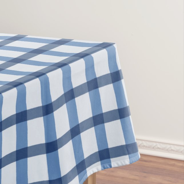Buffalo Check in Blue and White Tablecloth (In Situ)