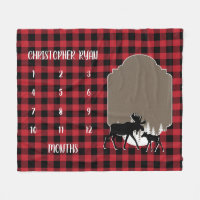 Buffalo Check Lumberjack Baby Milestone Fleece Blanket