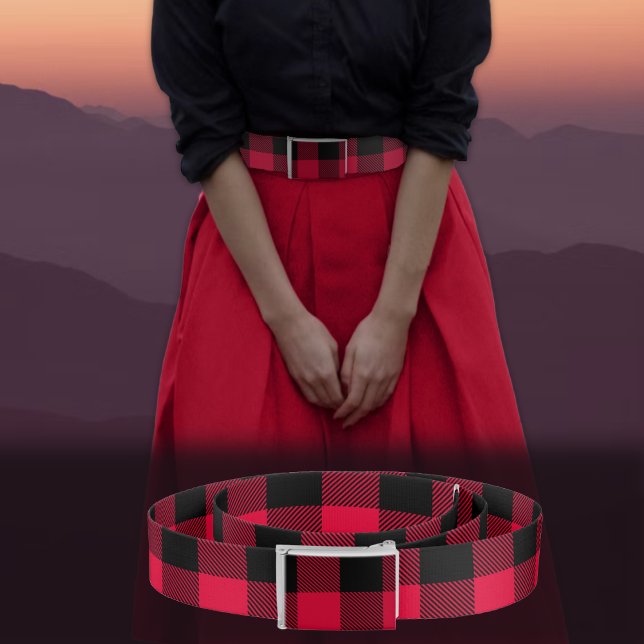 Buffalo Check-Lumberjack-Red Belt (Belt - Red-Black or Lumberjack buffalo check)