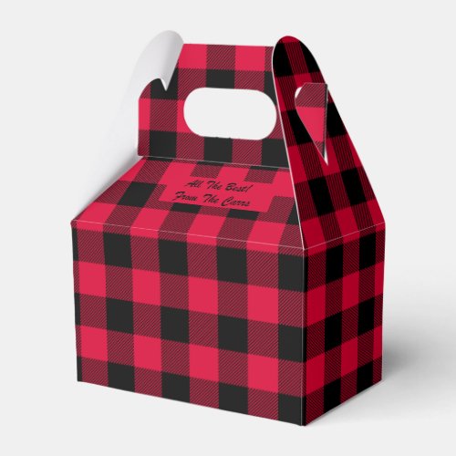 Buffalo Check Lumberjack Red Black Gable Favor Box