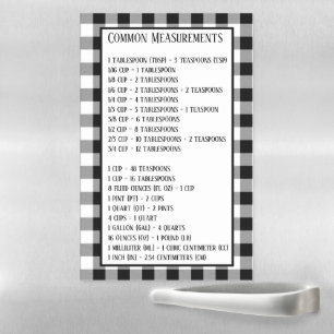 Buffalo check Measurements conversion chart Magnetic Dry Erase Sheet