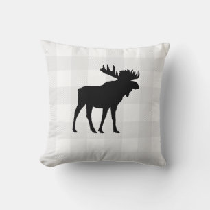 Buffalo Check Moose Wilderness Cabin Throw Pillow