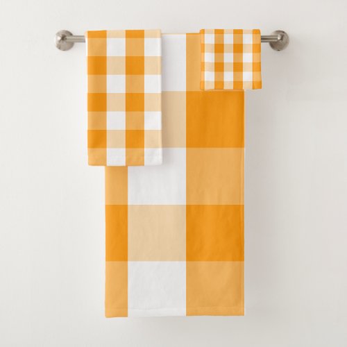 Buffalo Check _ Orange Citrus Bath Towel Set