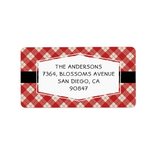 Buffalo Check Pattern Holiday Address Label