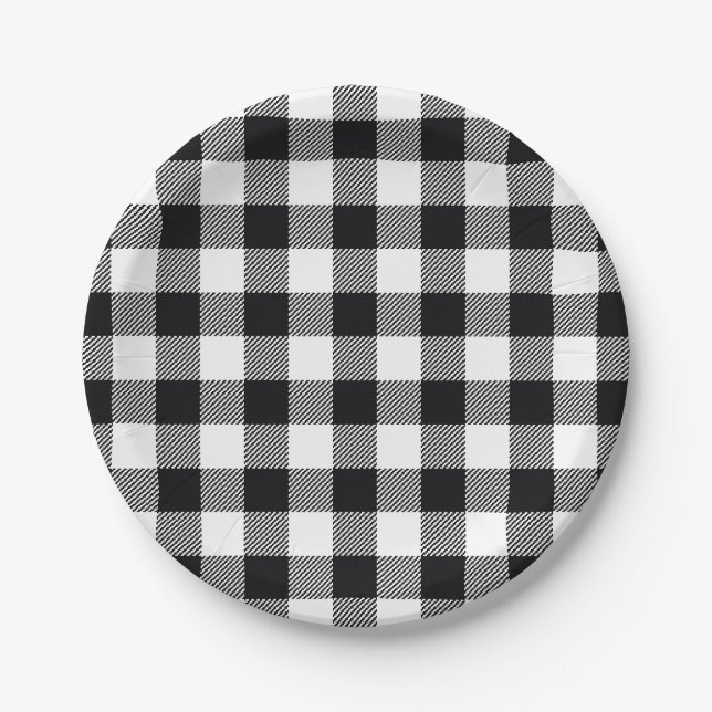 Buffalo Check Pattern Holiday Paper Plates (Front)