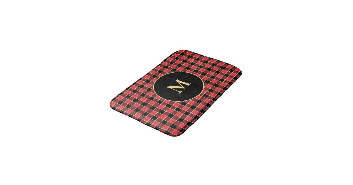 Download Buffalo Check Pattern Monogram Custom Colors Svg Bath Mat Zazzle Com