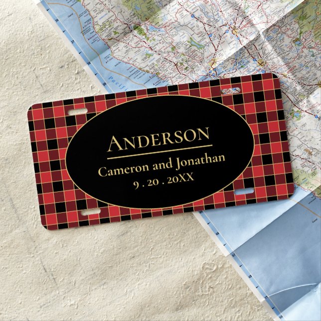 Buffalo Check Personalized Name Custom Colors SVG License Plate (In Situ)