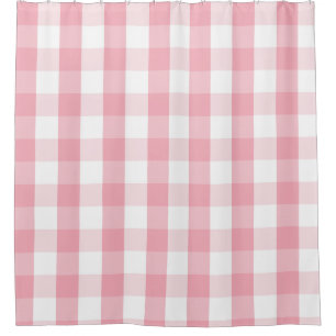 Buffalo Check Pink and White Shower Curtain