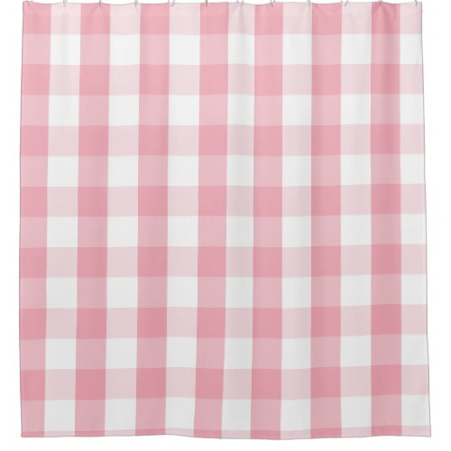 Buffalo Check Pink and White Shower Curtain