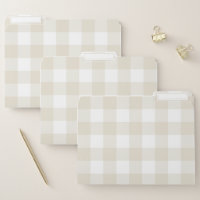 Buffalo Check Plaid Beige and White Farmhouse