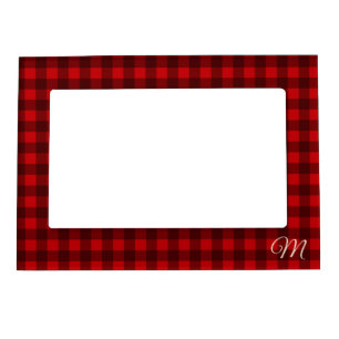Buffalo Check Plaid Christmas Pattern Magnetic Frame