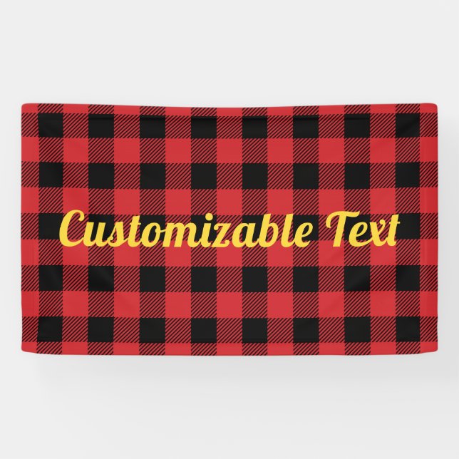 Buffalo check plaid Christmas pattern red black Banner (Horizontal)