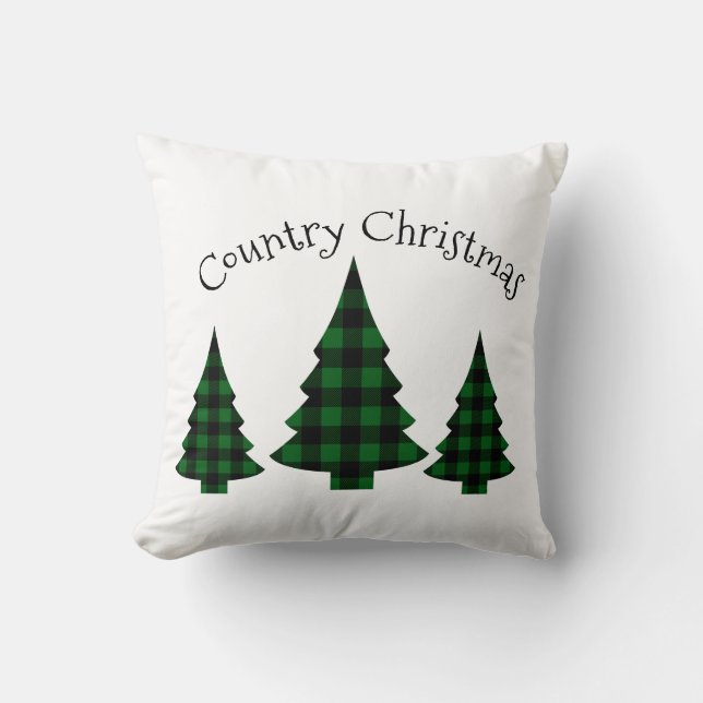 Buffalo Check Plaid Holiday Country Christmas Throw Pillow (Front)