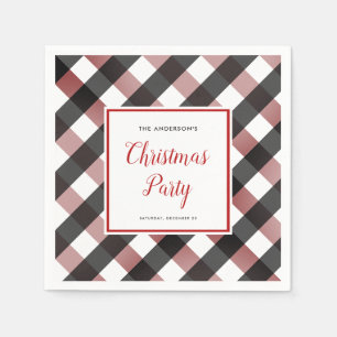Buffalo Check Plaid Rustic Christmas Party Napkins