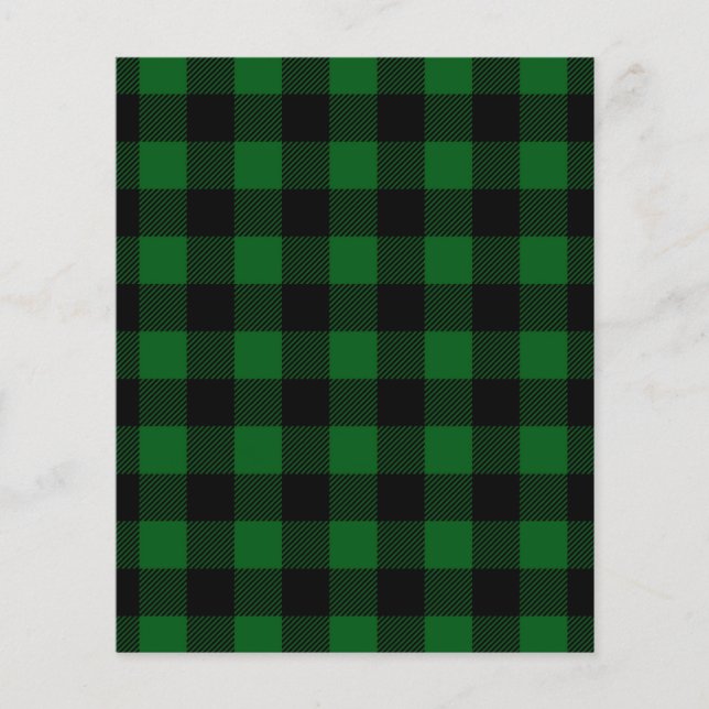 Buffalo Check Plaid Scrapbook Paper - Green & Blk (Front)